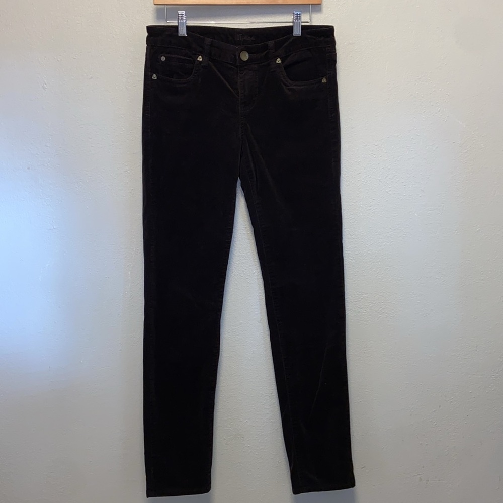 Kut From the Kloth Size 8 Brown Straight Leg Corduroy Pants 3376